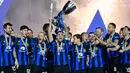 Dengan hasil ini, Inter Milan pun meraih gelar Piala Super Italia kedelapan mereka sepanjang sejarah, sekaligus hat-trick alias gelar ketiga secara beruntun. (Alfredo Falcone/LaPresse via AP)