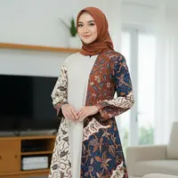 Gamis Batik Kombinasi Polos (AI)