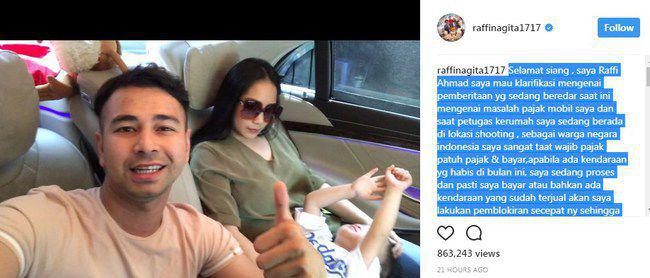 Raffi Ahmad dan Nagita Slavina/Instagram.com