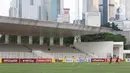 Suasana Stadion Madya Gelora Bung Karno saat laga kualifikasi Grup H Piala AFC 2020 antara PSM Makassar melawan Kaya FC-Iloilo, Jakarta, Selasa (10/3/2020). Pertandingan dilaksanakan tanpa dihadiri penonton sebagai antisipasi penyebaran virus Corona COVID 19. (Liputan6.com/Helmi Fithriansyah)