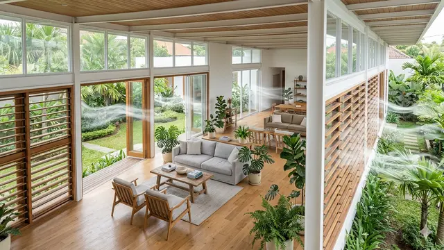 Inspirasi Rumah 1 Lantai dengan Ventilasi Silang Adem.