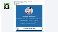 Penelusuran  klaim link pendaftaran bantuan ibu bersalin.