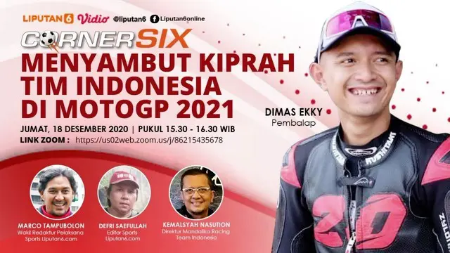Menyambut kiprah tim Indonesia di MotoGP 2021 bersama Dimas Ekky, Pembalap, dan Kemalsyah Nasution, Direktur Mandalika Racing Team Indonesia.