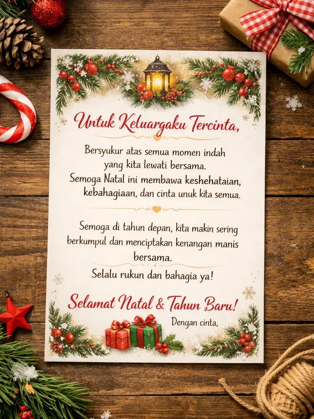 Contoh kartu ucapan natal (Foto: ChatGPT)
