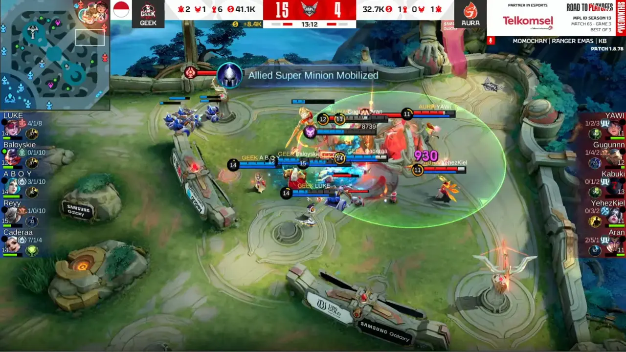 Hasil MPL ID S13 17 Mei 2024: Geek Fam Tumbangkan Aura dalam Duel Sengit
