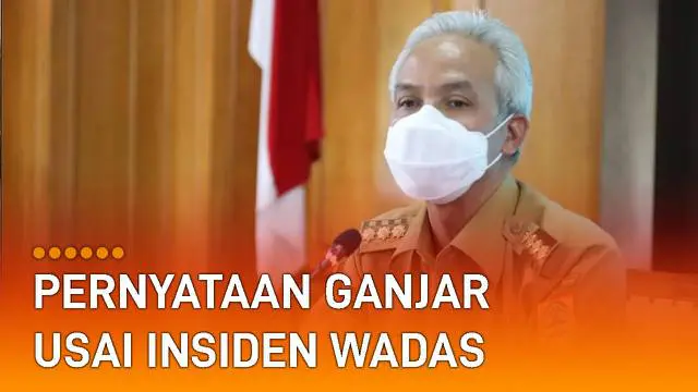 Gubernur Jawa Tengah Ganjar Pranowo memberi pernyataan ke publik usai insiden antara warga setempat dan polisi di Desa Wadas, Bener, Purworejo.