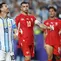 Reaksi pemain Argentina, Lionel Messi, saat pertandingan melawan Swiss pada perempat final Piala Dunia 2026 di Kansas City Stadium, Minggu (12/7/2026) pagi WIB. (AFP/Thomas Coex)