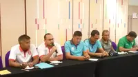 Konferensi pers jelang laga pembuka Piala Dirgantara 2017 yang mempertemukan Persiba Bantul dan Persikama Magelang. (Liputan6.com/Switzy Sabandar)