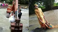 6 Foto Prewedding di Sungai Ini Penuh Perjuangan, Bikin Ngakak (sumber: 1cak.com)
