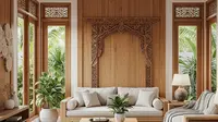 Rumah Sederhana Tapi Mewah dengan Interior Nuansa Kayu Alami/Gemini AI