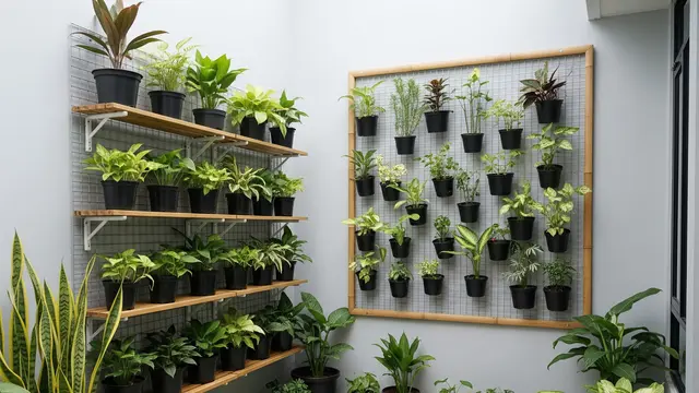 Konsep Dinding Vertikal Modular (Vertical Garden and Shelf)