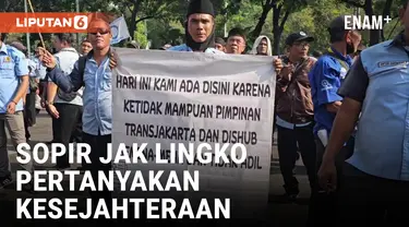 Ratusan Sopir Jak Lingko Demo di Balai Kota