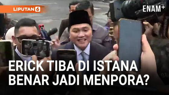 Erick Thohir Tiba di Istana di Tengah Isu Reshuffle, Senyum Ditanya Jadi Menpora