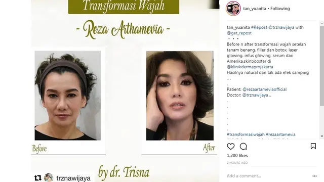 Reza Artamevia (Foto:Instagram)