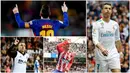 Berikut ini top scorer sementara La Liga musim 2017/2018 hingga pekan ke-31. Lionel Messi masih teratas dengan torehan 29 gol. (Kolase foto-foto AP dan AFP)