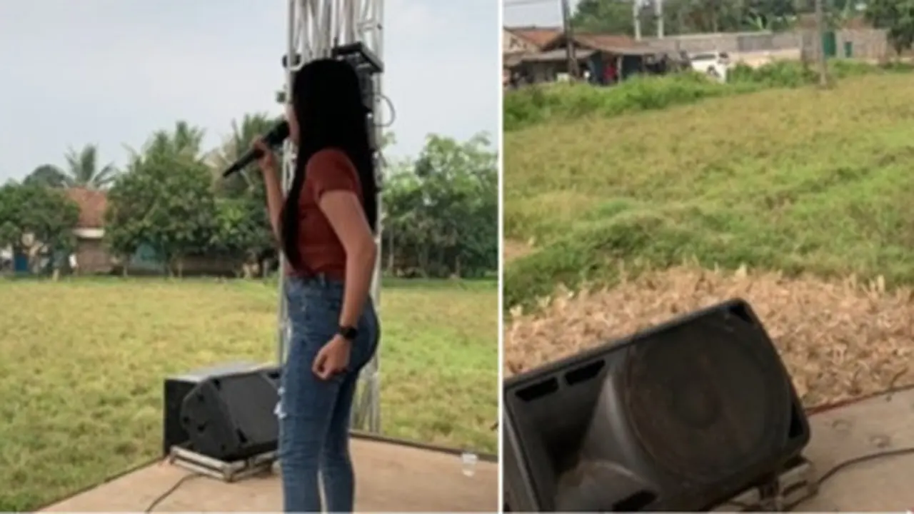 Tak Ada Penonton, Viral Aksi Penyanyi Dangdut Konser di Tengah Sawah