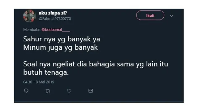 Pesan Netizen Agar Makan Banyak Saat Sahur Ini Bikin Senyum Kecut