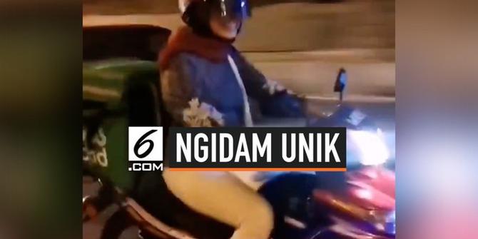VIDEO: Unik, Ibu Hamil Ngidam Jadi Driver Ojol