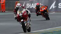 Aksi Andi Gilang pada balapan Moto3 Prancis di Sirkuit Le Mans, hari Minggu (16/05/2021). (Honda Team Asia)