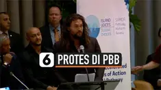Pemeran film Aquaman, Jason Momoa, ikut menyikapi mengenai perubahan iklim yang terjadi di dunia. Ia menyuarakan protesnya di podium PBB belum lama ini. Menurutnya, perubahan iklim ini merupakan kesalahan semua manusia.