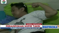 Sopir taksi online dipukul dengan tongkat yang biasa digunakan petugas keamanan. Lehernya juga dijepit dengan tongkat.