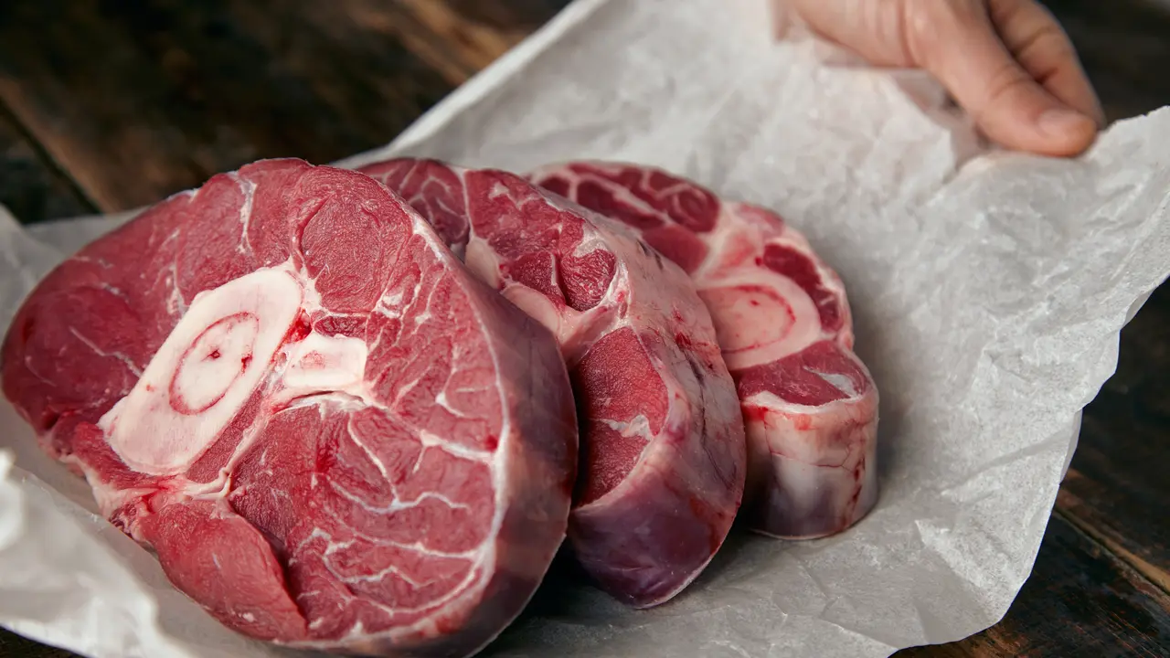 Tiga potong daging sapi di atas tisu dapur (Foto Dok: Freepik/bublikhaus)