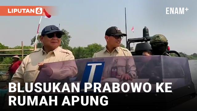 Naik Speedboat, Prabowo Blusukan ke Rumah dan Lapangan Futsal Apung