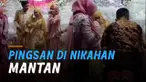 Warganet menyebut wanita itu terlalu memaksakan diri datang ke pernikahan mantan.