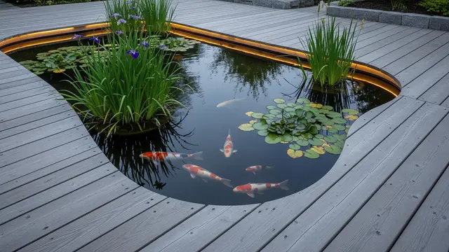 Desain Kolam Ikan Minimalis Tanpa Tepi Tajam/AI Generated