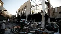 Lokasi yang menjadi target serangan udara di Sanaa, Yaman (Reuters)