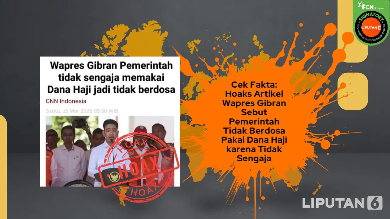 Cek fakta artikel Wapres Gibran pakai dana haji tidak berdosa