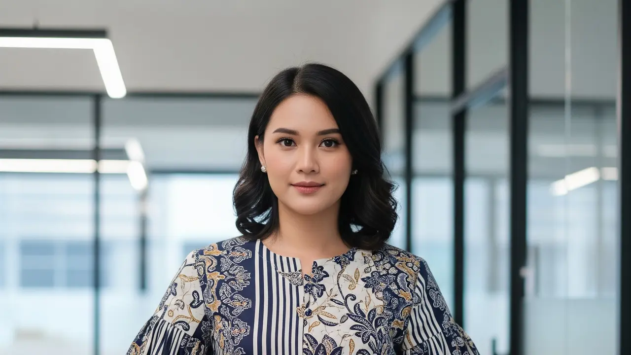 Model Baju Atasan Batik Kombinasi Lurik (Gemini AI)