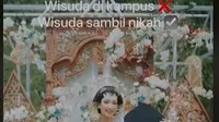 Viral Wanita Menikah Sambil Wisuda Online di Hari yang Sama. foto: TikTok @virstasafira