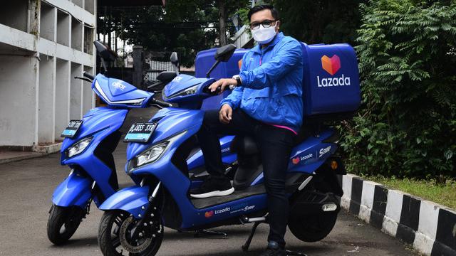 Motor listrik ini dipergunakan untuk mengantar paket ke konsumen (Lazada)