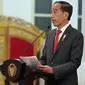 Presiden RI Joko Widodo (Jokowi) saat memberikan Penyerahan DIPA dan Buku daftar Alokasi Transfer ke Daerah Tahun Anggaran 2023 di Istana Negara Jakarta pada Kamis 1 Desember 2022. (Dok Humas Sekretariat Kabinet RI)