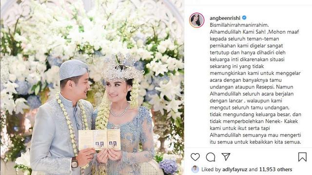 Gelar Pernikahan Secara Tertutup Angbeen Rishi Minta Maaf Showbiz Liputan6 