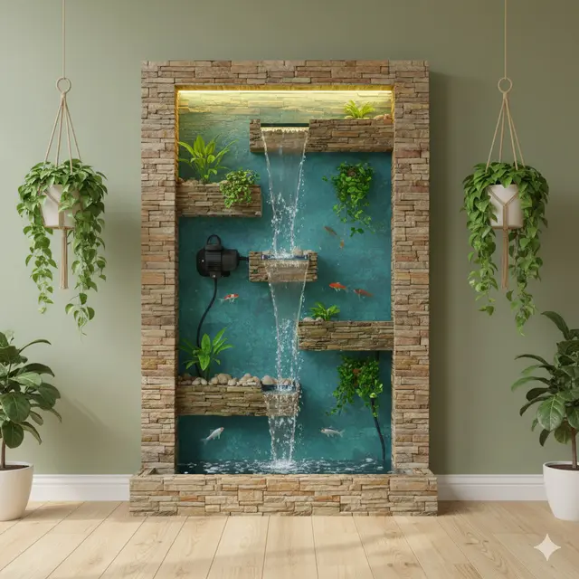 Model Kolam Ikan Vertikal Tembok