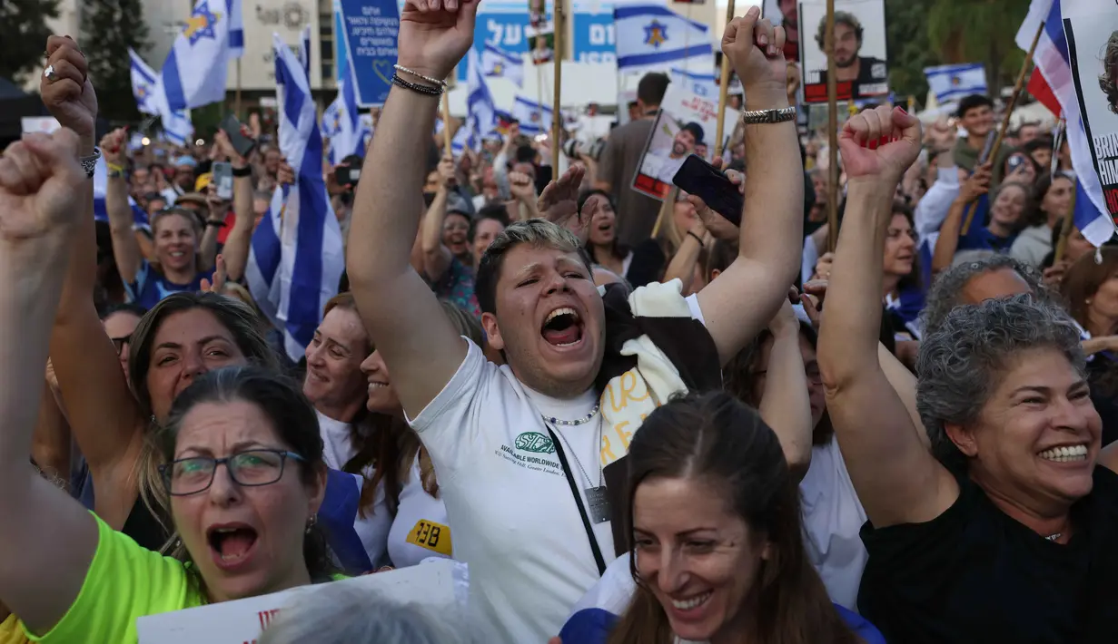 Direncanakan, pertukaran para sandera akan dilakukan di dekat pangkalan militer Israel Re'im, dekat perbatasan Jalur Gaza. (AHMAD GHARABLI/AFP)