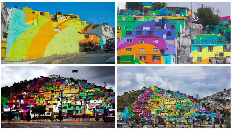 Komunitas Pelukis Grafiti Menciptakan Pelangi di 200 Rumah