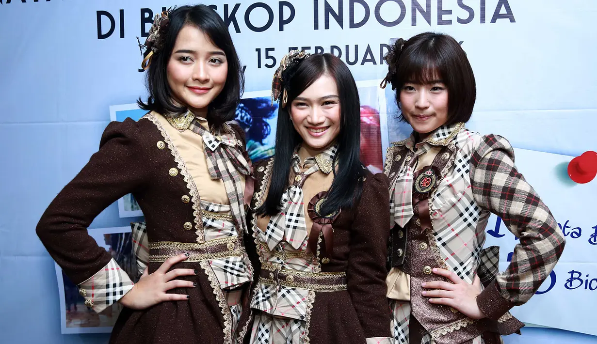 Terlihat Girlband JKT 48 juga turut hadir dalam promosi iklan pariwisata tersebut. (Deky Prayoga/Bintang.com)