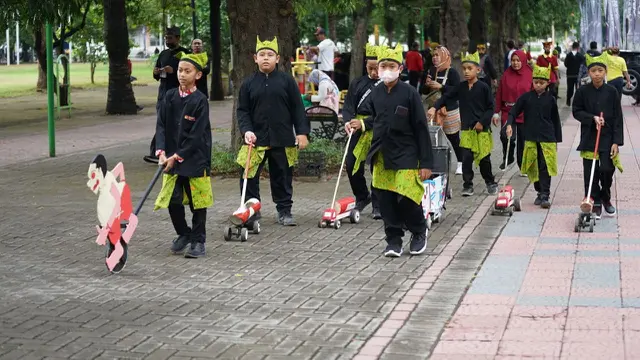 Sebanyak 750 pelajar SD mengikuti Festival Memengan Tradisional alias Festival Permainan Tradisional yang digelar Pemkab Banyuwangi pada Sabtu (23/7)/Istimewa.