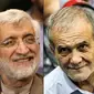 Capres Massoud Pezeshkian (kanan) unggul dalam pilpres Iran melawan Saeed Jalili (kiri).(AFP)