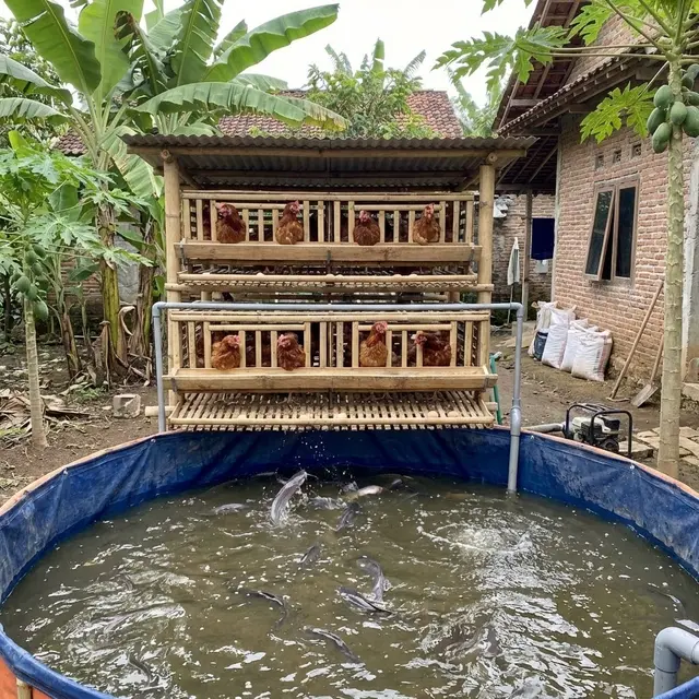Ide Usaha Ternak Ayam dan Ikan Terpadu Satu Lahan