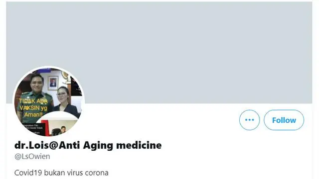 On his personal Twitter account, Dr. Lois Owien wrote that COVID-19 was not caused by the coronavirus. (Twitter/@LsOwien)