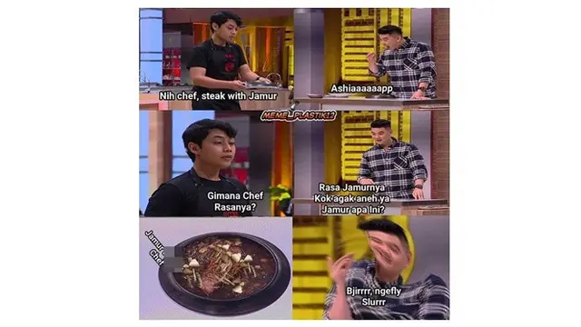 Meme Lucu Chef Arnold saat Menilai Masakan peserta MasterChef ini Bikin Ketawa