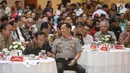 Kapolri Jendral Tito Karnavian saat menghadiri pemberian penghargaan Prestasi Penyelenggaraan Lebaran 2017 kepada 15 instansi pemerintah di Jakarta, Selasa (1/8). (Liputan6.com/Faizal Fanani)