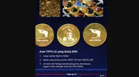 Emas koin dengan wajah Gubernur nonaktif Papua Lukas Enembe yang disita Komisi Pemberantasan Korupsi (KPK). (Instagram @official.kpk)