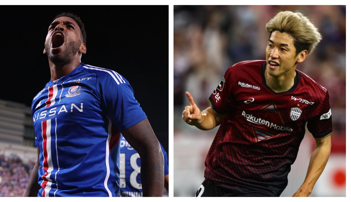 Di lapangan, persaingan paling panas antar-pemain terjadi antara Yuya Osako dari Vissel Kobe dan Anderson Lopes dari Yokohama F. Marinos. Keduanya berhasil mencetak 22 gol dan berbagi gelar top skor J1 League musim ini. (Kolase Foto J.LEAGUE)