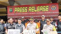 Konferensi pers penangkapan pelaku pencurian motor di Jakarta Utara. (Dok. Istimewa)