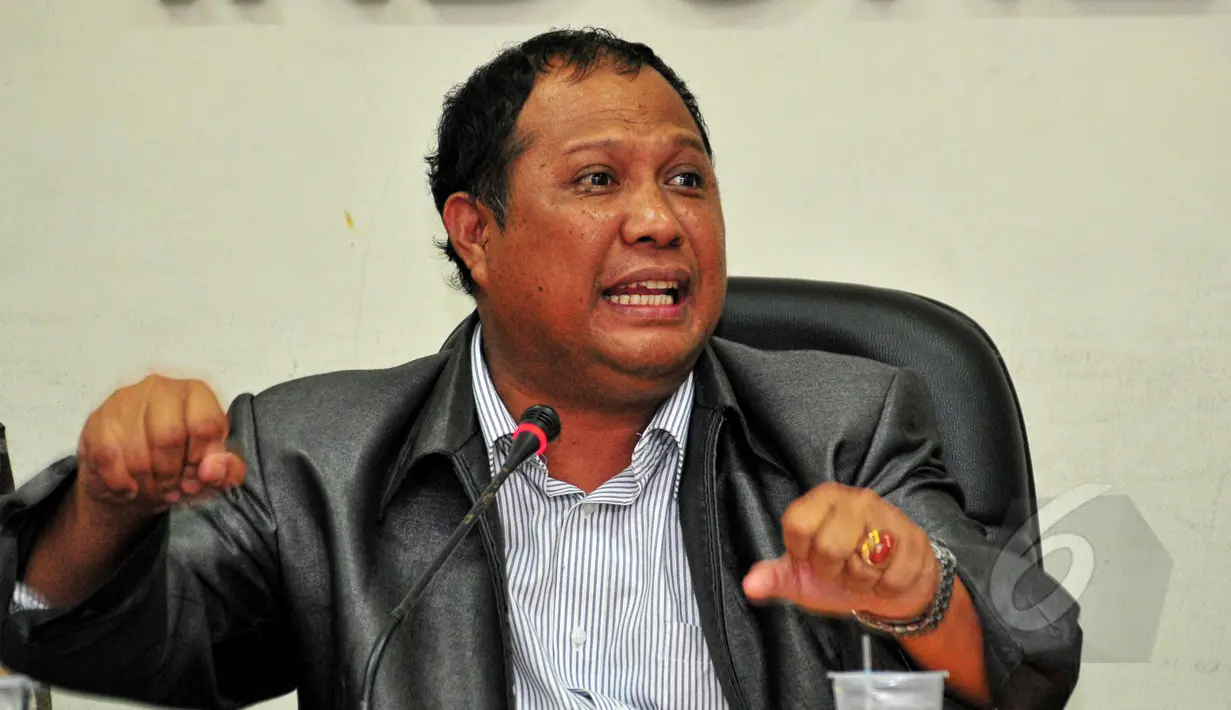 Pimpinan Bawaslu, Narsullah saat menjadi pembicara diskusi Publik Bawaslu, Jakarta, Jumat (21/5/2015). Diskusi membahas penyelenggaraan Pilkada Serentak 2015 berpotensi menimbulkan turbulensi politik. (Liputan6.com/Yoppy Renato)
